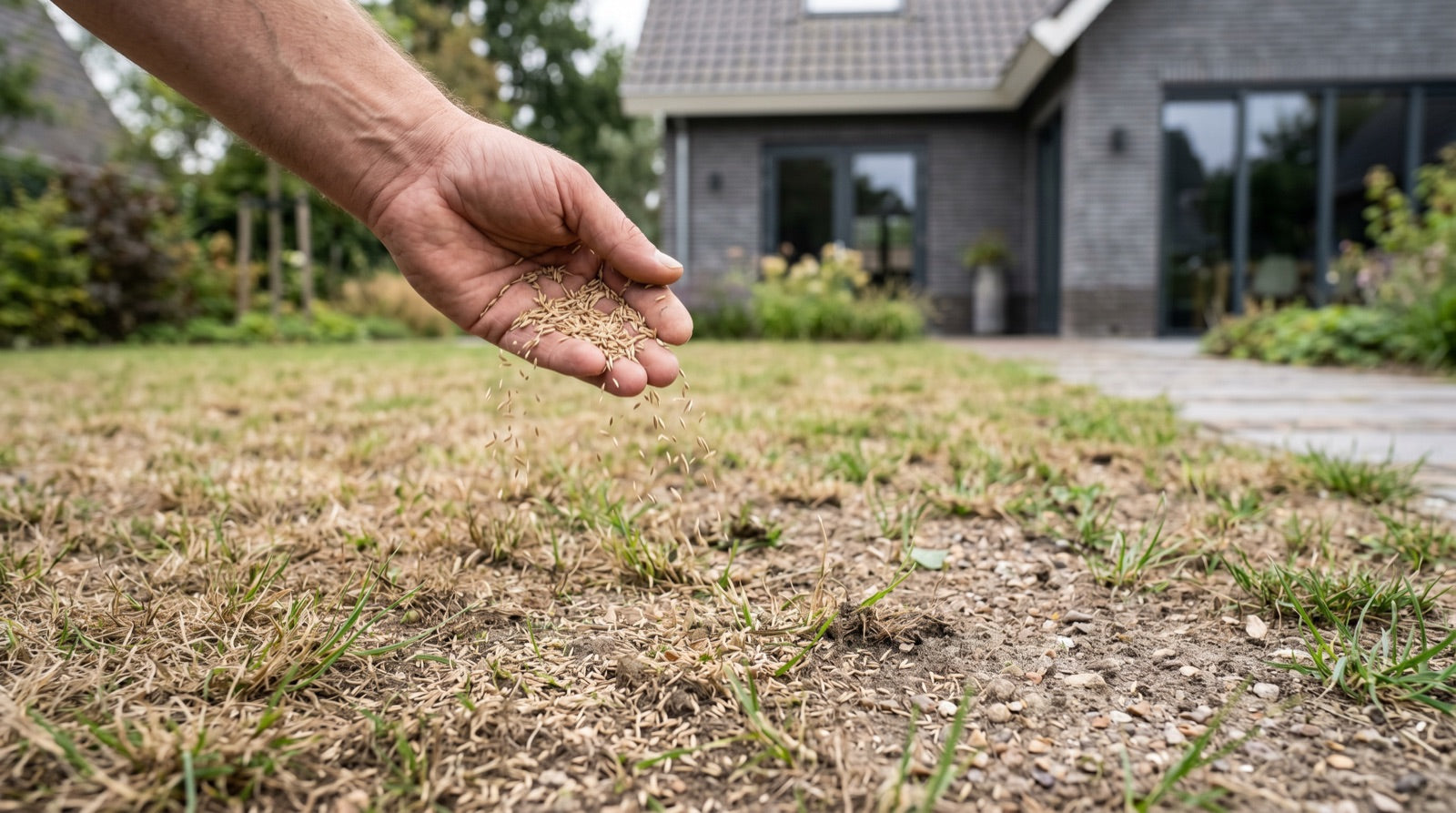 Doorzaaien of opnieuw inzaaien — voor en na resultaat