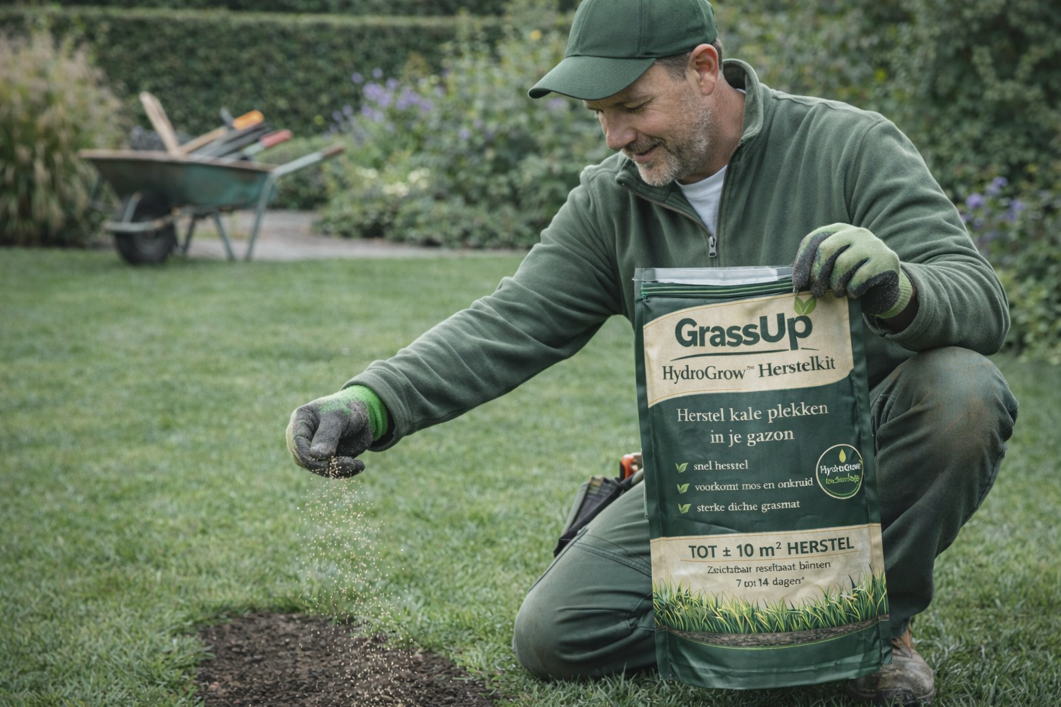 Tuinman vergelijkt gazon herstellen met zaad versus graszoden leggen